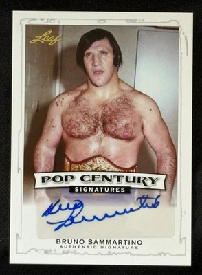 2014 Leaf Pop Century Signatures #ba-bs1 Bruno Sammartino Auto WWF Foto 1 de 2