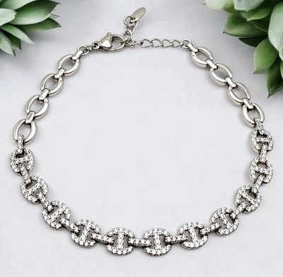 Mariner Chain Bracelet with C Zirconia Platinium Plated Luxury Jewelry - Image 1 of 4