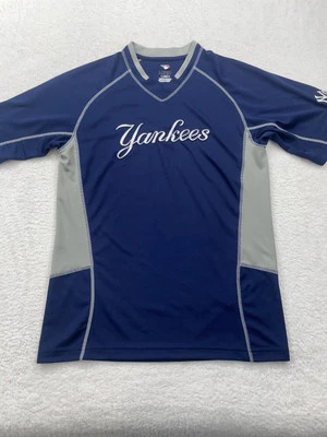 Camiseta deportiva de entrenamiento azul/gris Majestic New York Yankees para hombre talla mediana Foto 1 de 4