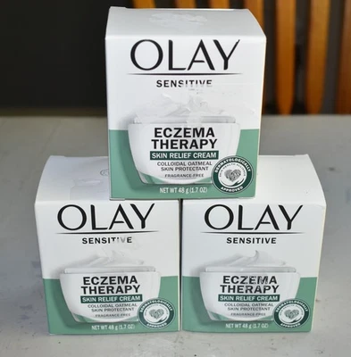 Lot of 3 Olay Sensitive Eczema Therapy Skin Relief Cream  1.7oz - Image 1 of 4
