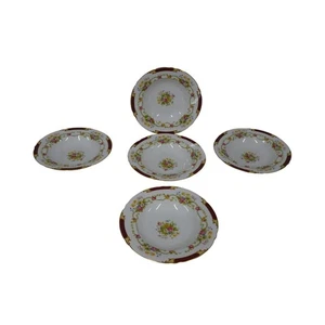Juego de 5 cuencos de sopa Shelley Dubarry granate 13395 8" borde redondo hueso China Inglaterra - Imagen 1 de 20