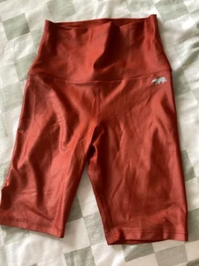 WOMENS RUNNING BEAR BURNT ORANGE COMPRESSION/RUN SHORTS SIZE 10 - Picture 1 of 6