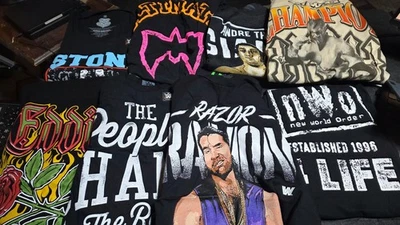 WWE OFFICIAL WRESTLING SHIRTS (8)  STONE COLD,RAZOR,NWO,WARRIOR, ROCK   XXL  NEW - Image 1 of 4