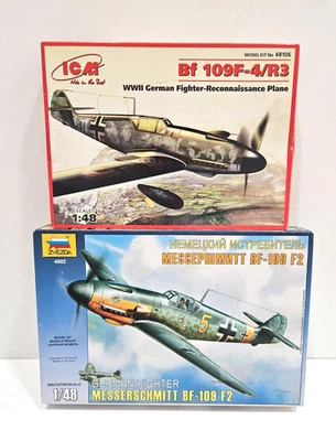 2X LOTE 1/48 ZVEZDA BF-109 F2 + ICM BF 109F-4/R3 NUEVOS MODELOS DE AVIÓN Foto 1 de 2
