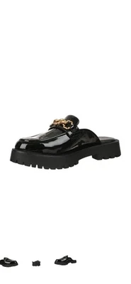 Sam & Libby Chunky Heeled Remi Black/Gold Platform Y2K Loafers Women's Size 11 - Image 1 of 4