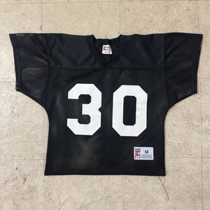 Youth Medium Black Mesh Cropped Football Practice Jersey 90s Vtg - Picture 1 of 9
