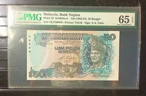 MALAYSIA BANKNOTE 50 RINGGITS 1983-84 PMG 65EPQ. - Picture 1 of 2