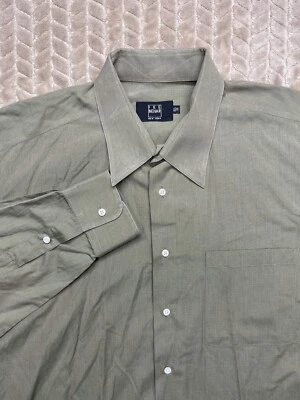 Camisa de vestir lisa IKE BEHAR New York 100 % algodón para hombre talla 16 1/2 35 Foto 1 de 4