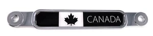 Canada BLACK Flag Chrome Emblem Screw On car License plate Decal badge - Imagen 1 de 4
