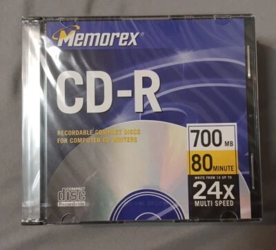 Memorex CD-R 700MB 24x 80 Minute in Slim Jewel Case 9 pack - Image 1 of 3