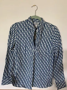 Women's J.Crew Boy Seahorse Shirt Size 0 - Picture 1 of 10
