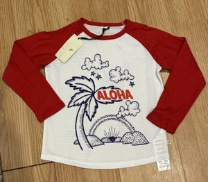 Stella Mccartney Kids Long Sleeve Mesh Beach Tee with ALOHA print Sz 8Y NWT - Picture 1 of 3
