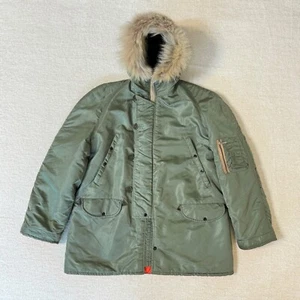 Vintage 60s-70s-80s Flying Parka N-3B Jacket Snorkel Hood Serval Zip Men's Sz L - Picture 1 of 24
