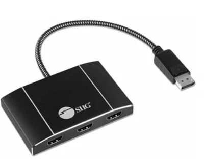 SIIG 3 Port DisplayPort to DisplayPort MST Hub 4k - Muti Monitor Splitter 1x3 - Image 1 of 4