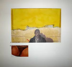 Jean-Pierre Vielfaure encre collage signée datée 1978 surréalisme abstract art - Imagen 1 de 1