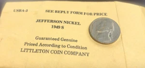 Littleton Coin Company 1949 S Jefferson Nickel circulated  - Picture 1 of 4