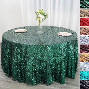 Big Payette Round XL Sequin Tablecloth Wedding Linens Decorations Wholesale SALE - Picture 1 of 95