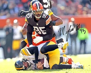 Myles Garrett ristampa foto firmata 8x10 marroni 11x14 cleveland autografo lucido - Foto 1 di 1