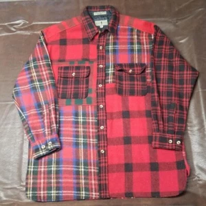 VTG Robert Stock Red Buffalo Plaid Tartan Wool Blend Shacket Size L - Picture 1 of 3