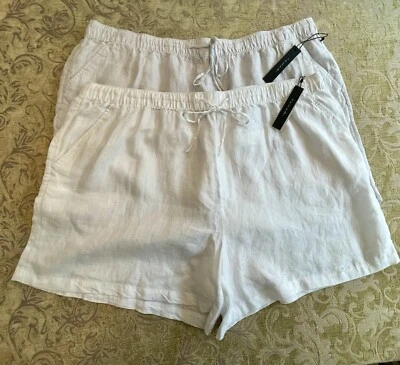 Tahari NWT Lot of 2 Women's Linen Classic Pull On Capsule Summer Shorts Size 3X - Image 1 of 4