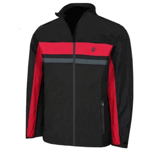 ISLAND GREEN HERREN IG TECH WASSERDICHTE GOLFJACKE / GRÖSSEN S -4XL - SCHWARZ/ROT