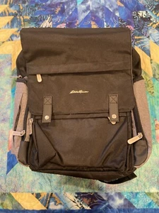 Eddie Bauer Back Pack Diaper Bag Travel Outdoor Crosstown Cascade Black/Gray - Picture 1 of 18