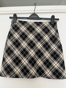 New Look Black & Cream Checked Petite Skirt Size 10 BNWT - Picture 1 of 4