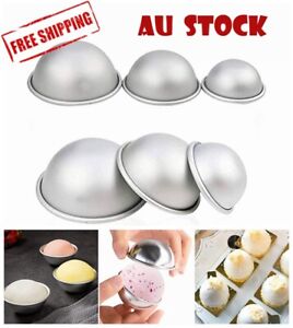 6/20/40x 3D Aluminum Bath Bomb Molds Half Ball Sphere Cake Moulds Baking Pan AU