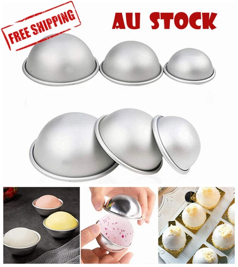 6/20/40x 3D Aluminum Bath Bomb Molds Half Ball Sphere Cake Moulds Baking Pan AU - image 1 of 4