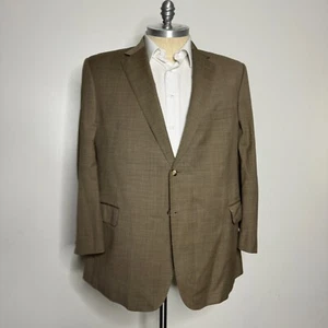 Brooks Brothers Regent Mens 50R Suit Blazer Jacket Brown Cotton 2-Button Wool - Picture 1 of 13