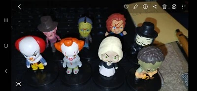 恐怖电影系列 8 件 Freddy Ghost Face Chucky Leatherfacevende 动作人偶 — 第 1/2 张图片