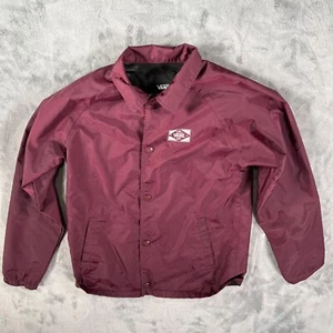 Vans "Off The Wall" Boy's Burgundy Lined Nylon Torrey Coaches' Jacket (Youth M) - Picture 1 of 13