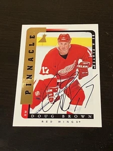 DOUG BROWN auto 1996-97 Pinnacle Be A Player RED WINGS - Picture 1 of 2