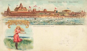Postcard Rockaway Beach Greater New York Souvenir Private Mailing Card 1897 - Picture 1 of 2