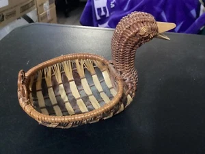Wicker Duck Display Piece of Some Kind - Picture 1 of 8