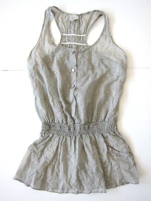 Blusa túnica sin mangas gris gasa 100 % algodón line up mediana Foto 1 de 4