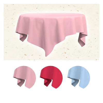 84"Round Plastic Tablecloths Reusable Washable Table Cover Waterproof for Dining - Image 1 of 4
