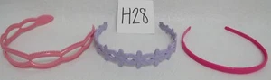 Girl's Plastic Headbands Hoop Hairbands Pink & Purple Vintage - Picture 1 of 8