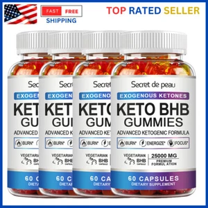 Keto ACV BHB Gummies for Fat Burn Weight Loss Detox Keto Diet Gummies (1-4Packs) - Picture 1 of 14
