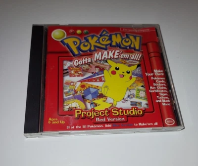 Pokemon Project Studio Red Version CD-ROM 2001 Make Cards Stickers Signs Tattoos - Image 1 of 3
