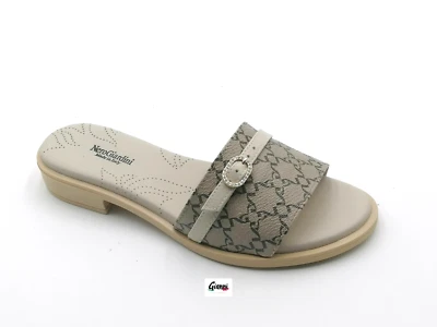 Sandali donna bassi Nero Giardini E513423D scarpe ciabatte Ecru Beige nuove - Immagine 1 di 4
