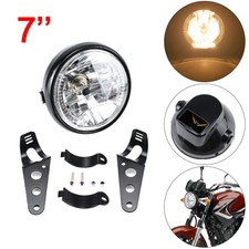 Universal 7" Motorcycle Motorbike Black Headlight LED Front Light Headlamp UK