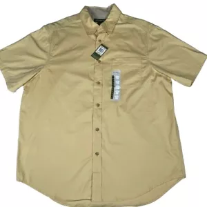 Eddie Bauer Men's XL Khaki Short Sleeve Button-Up Shirt Casual Outdoor NWT - Picture 1 of 6