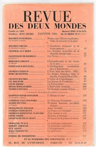 REVUE DES DEUX MONDES Numéro Mensuel présidé par Jean JAUDEL JANVIER 1988 - Imagen 1 de 12