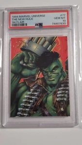 1994 Marvel Flair #77 ""The New Hulk"" PSA 10 Fleer Marvel Universe Comics - Imagen 1 de 3