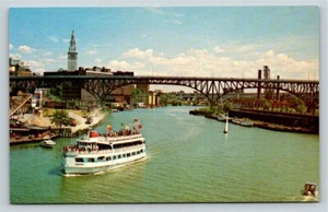 Cleveland OH Postkarte Kreuzfahrt an Bord der GOODTIME II den Cuyahoga River hinunter - Bild 1 von 2