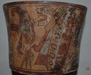 VASO MAYAN, FIGURE, JAQAUR 6" PROV - Foto 1 di 6