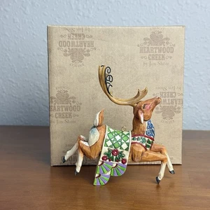 2004 Jim Shore Heartwood Creek Dash Away Reindeer Green Blanket 118111 Box T72 - Picture 1 of 7