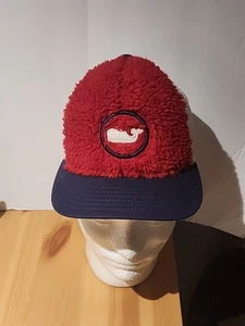 Boys Vineyard Vines Hat Cap Strap Back Sherpa Whale Dot Trucker Red Blue Preppy - Picture 1 of 10