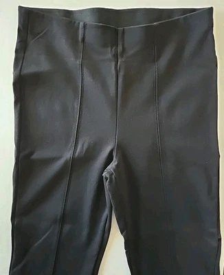 Time And Tru / Black Midrise  Stretch Trouser Pants Size 12/14 Womens Leg Slit - Image 1 of 4